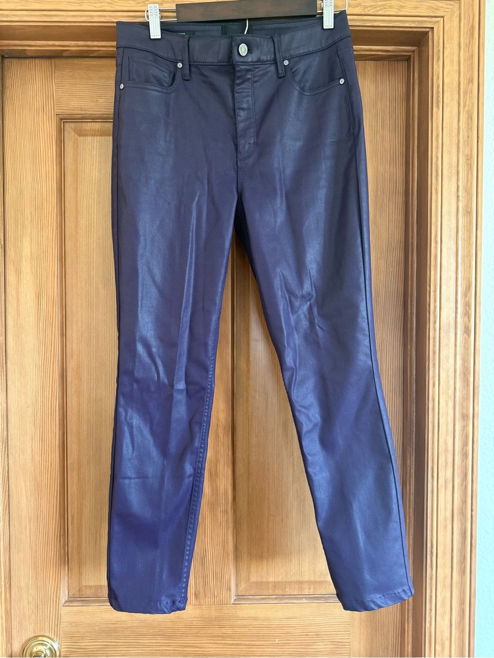 White House Black Market Shiny Deep Purple Skinny Jeans